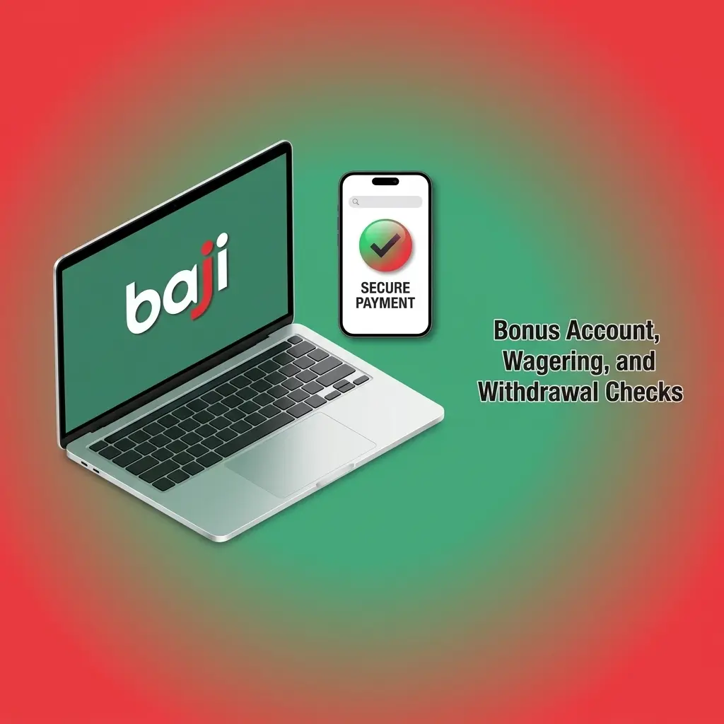 Baji Live bonus account showing wagering progress, expiry time, and withdrawal eligibility checks