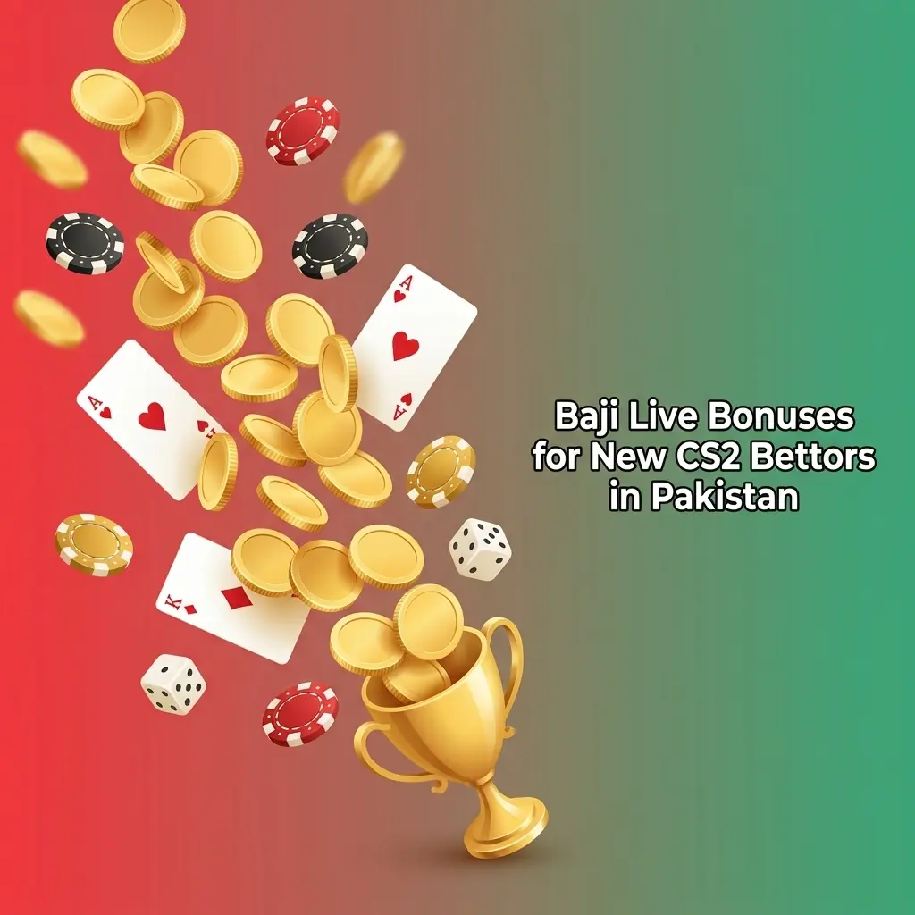Baji Live promotions page showing signup bonuses and cashback for new CS2 bettors in Pakistan