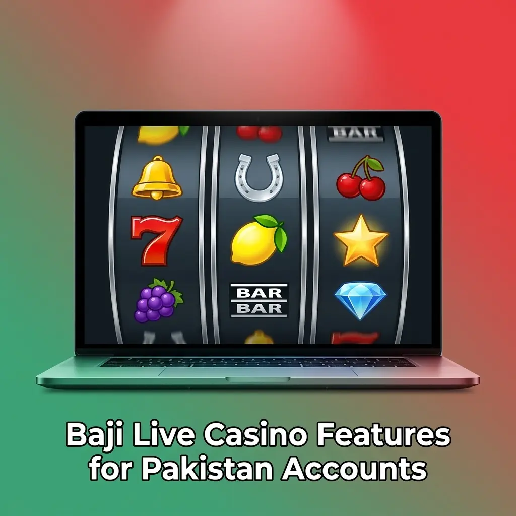 Baji Live Casino Pakistan account features with PKR wallet, cashier options, bonuses, app and sportsbook access