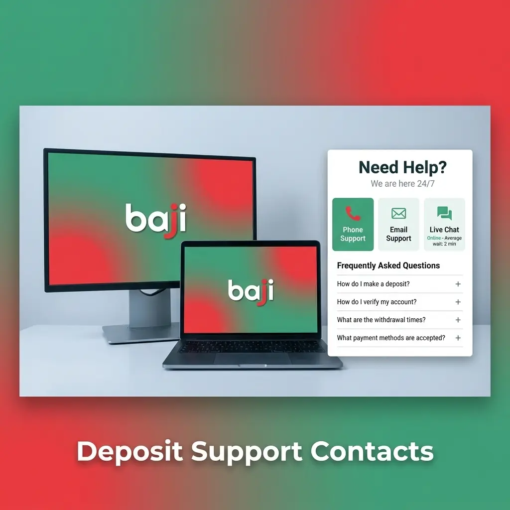 Baji Live deposit support contact options for live chat, account tickets, email and WhatsApp safety