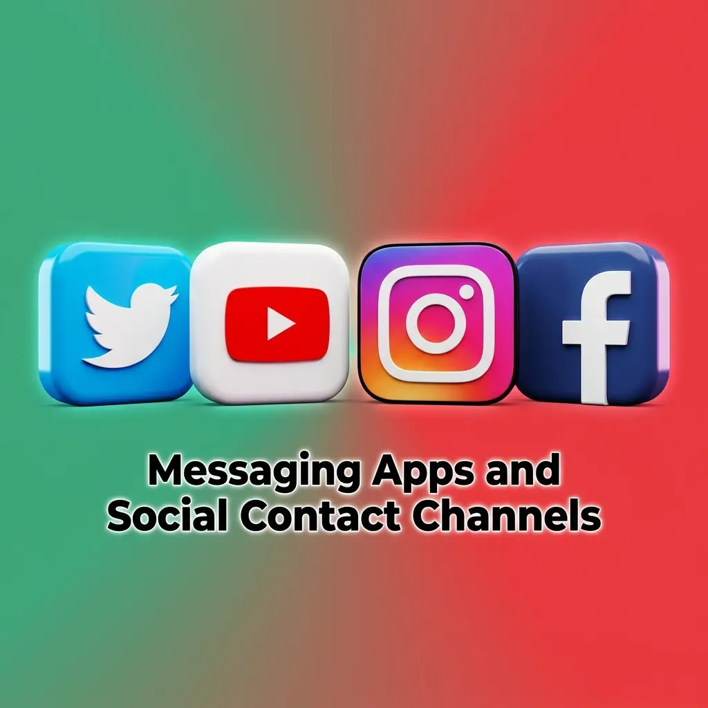 Messaging apps and social contact channels for safe customer support and verified account help