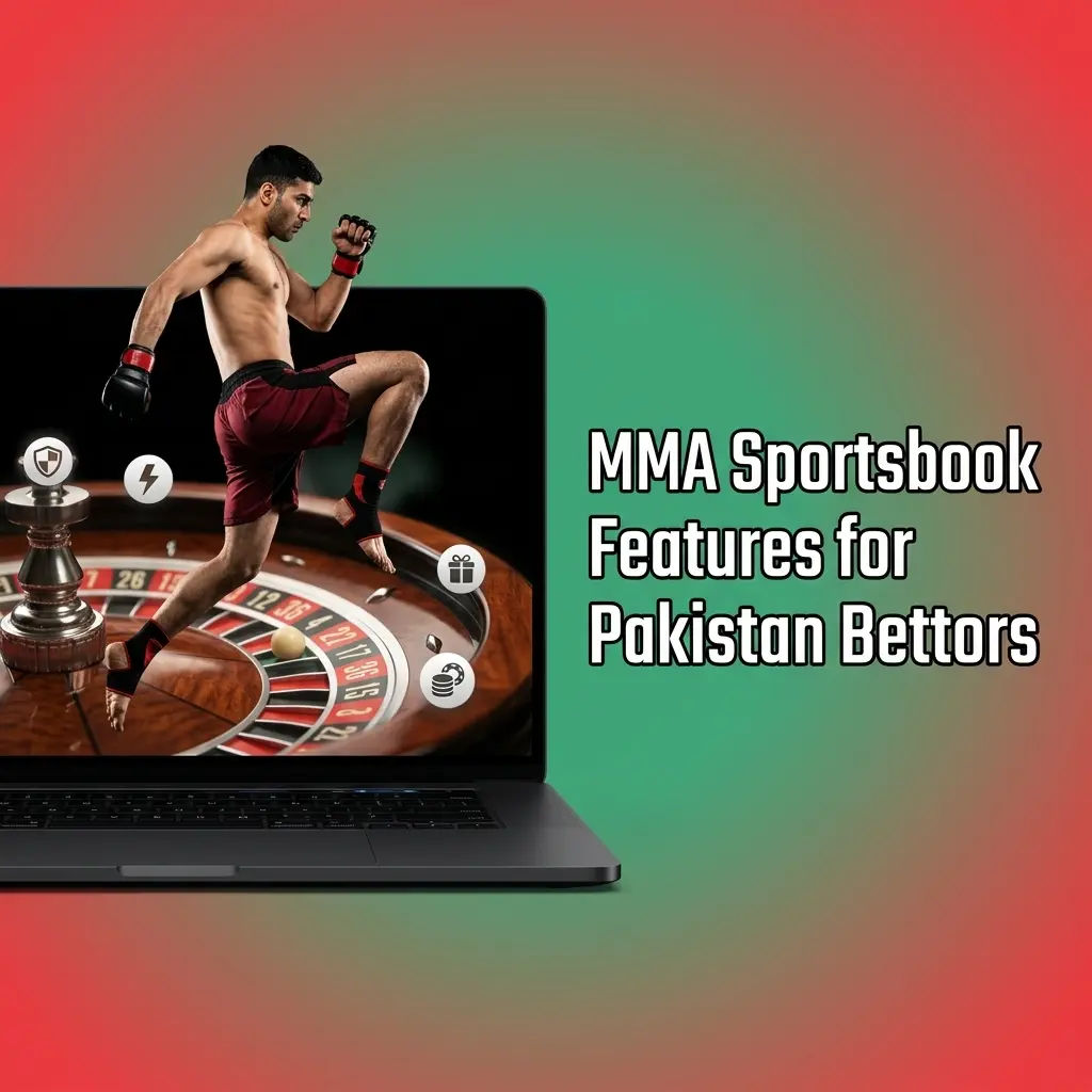 MMA sportsbook interface for Pakistan bettors with fight markets, live odds, bet slip and PKR cashier