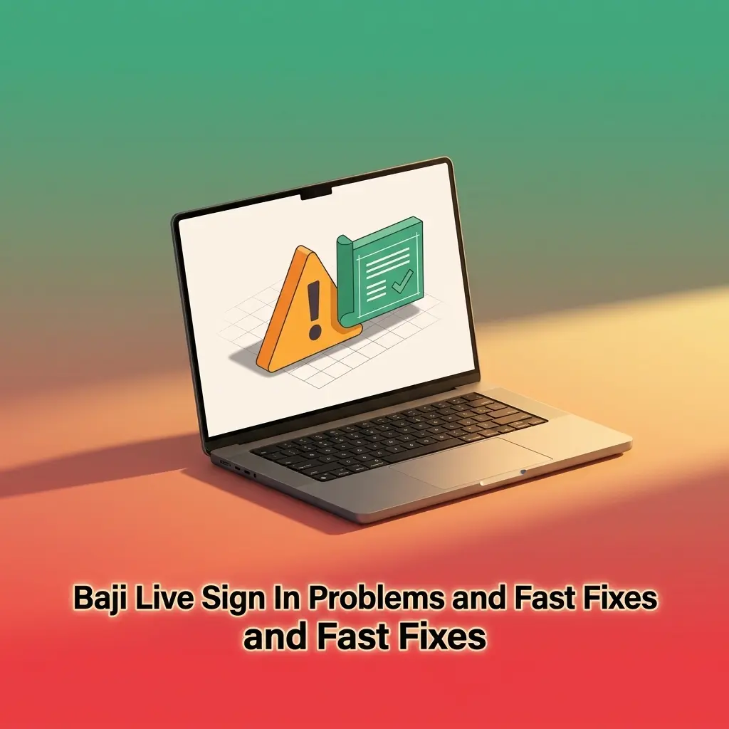 Baji Live sign in problems table with quick fixes for password, OTP, account lock, and app loading issues