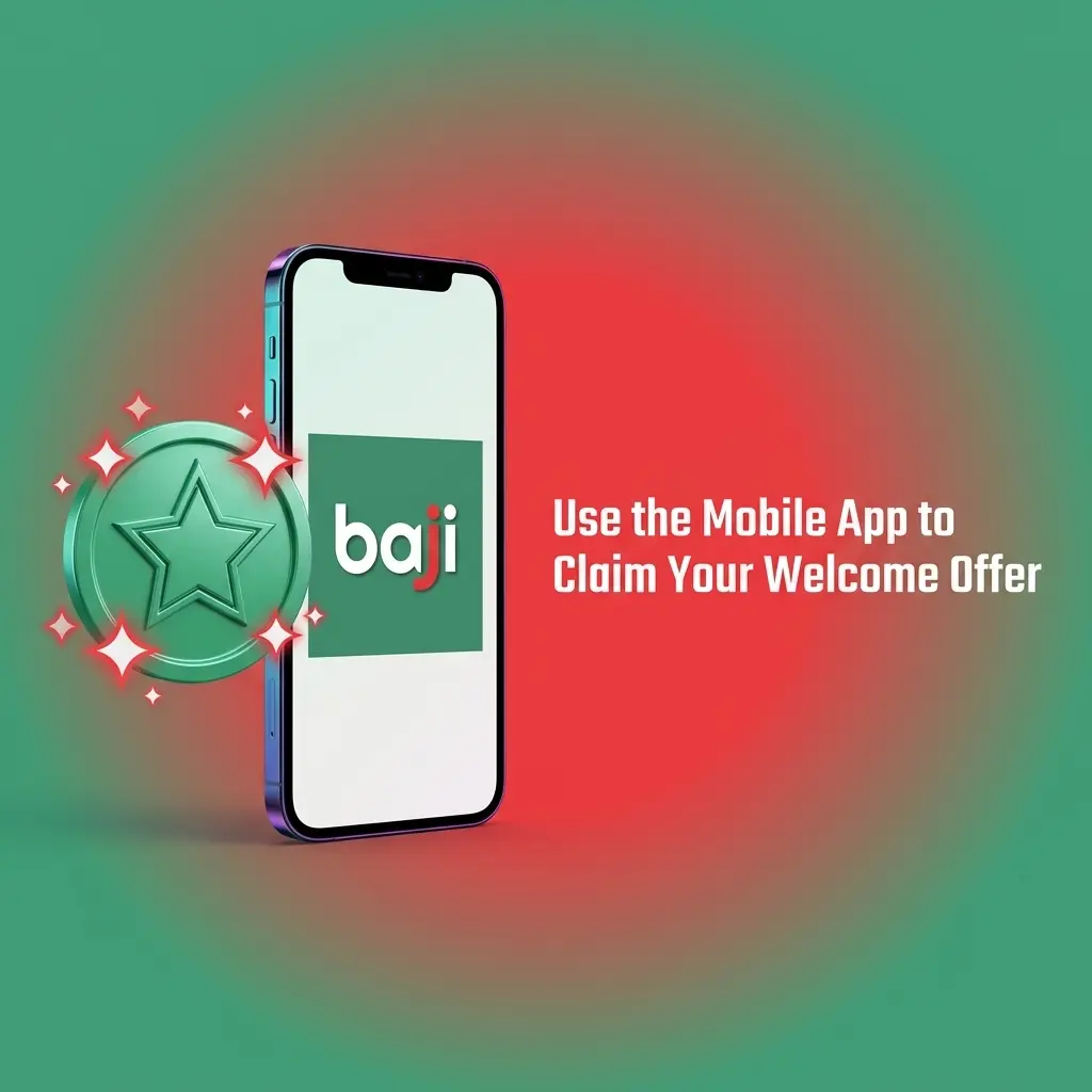 Baji Live mobile app screen showing steps to claim a welcome offer bonus after login and deposit