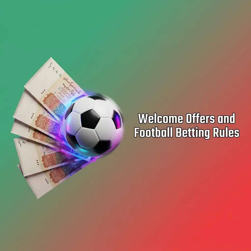 Welcome offers table showing deposit bonuses, product tags, and football betting eligibility rules
