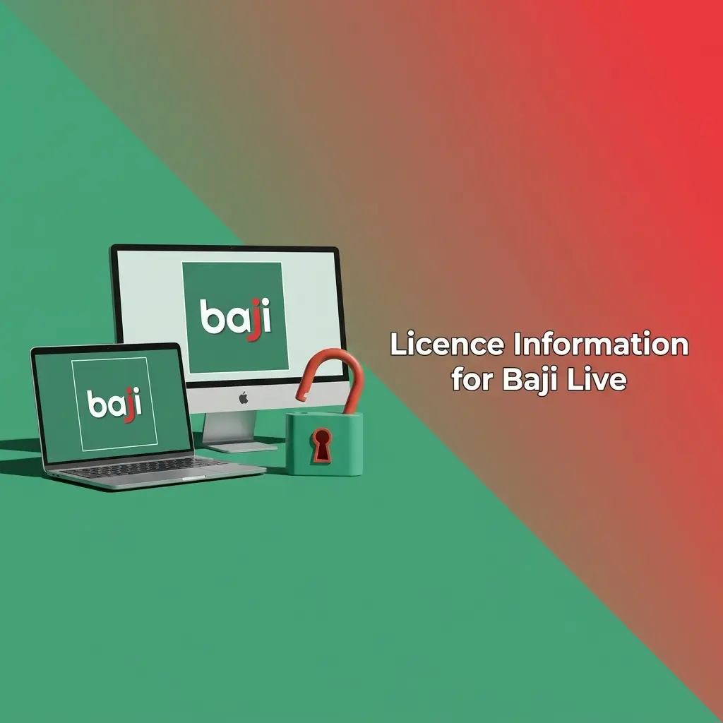 Baji Live licence information notice advising Pakistan users to verify regulator, company and licence details