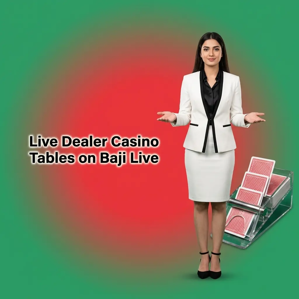 Live dealer casino tables on Baji Live with roulette, blackjack, baccarat, Dragon Tiger and game shows