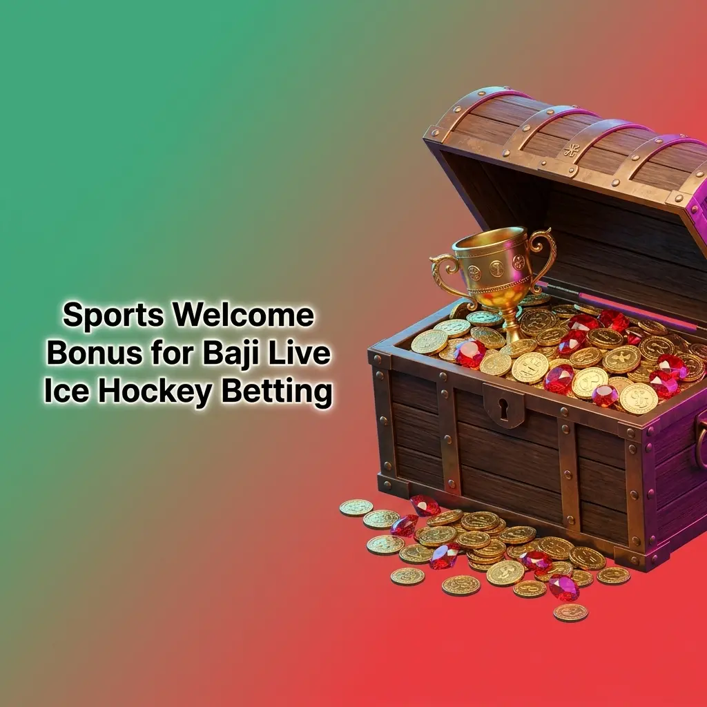 Baji Live Sports Welcome Bonus offer card for ice hockey betting with PKR value and wagering terms