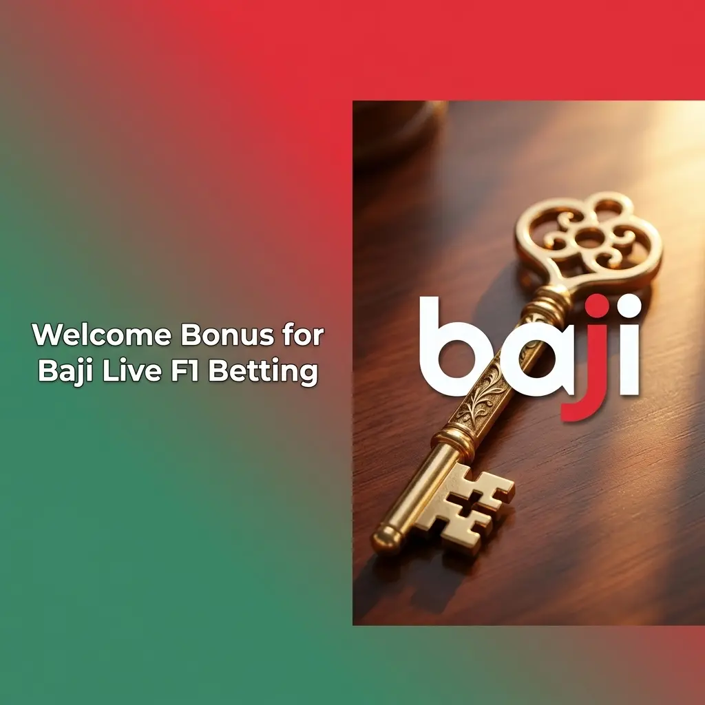 Baji Live welcome bonus panel for Formula 1 betting terms and eligible sportsbook markets